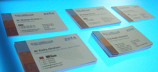 Zeta business cards at Intersec